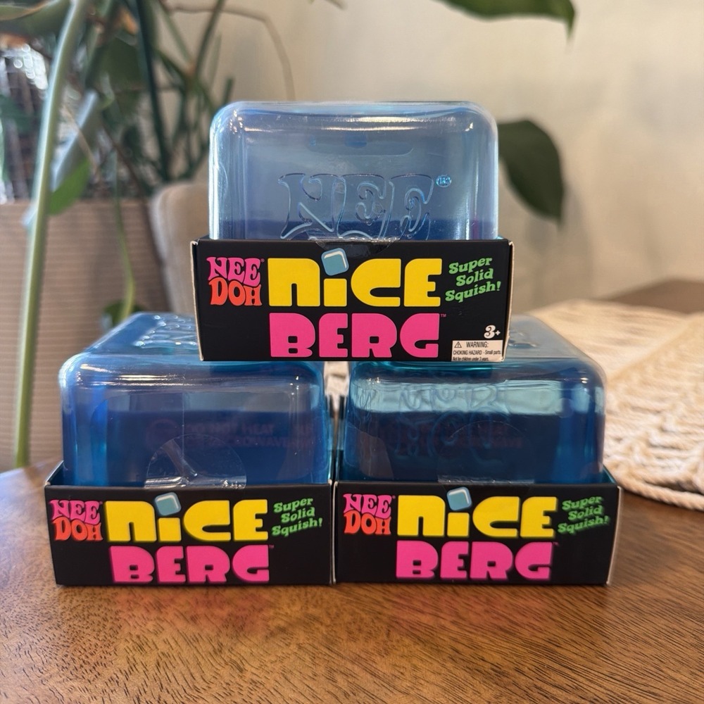 NeeDoh Nice Berg Blue XL Giant Nee Doh Niceberg Squishy Blue Ice Block Lot Of 3